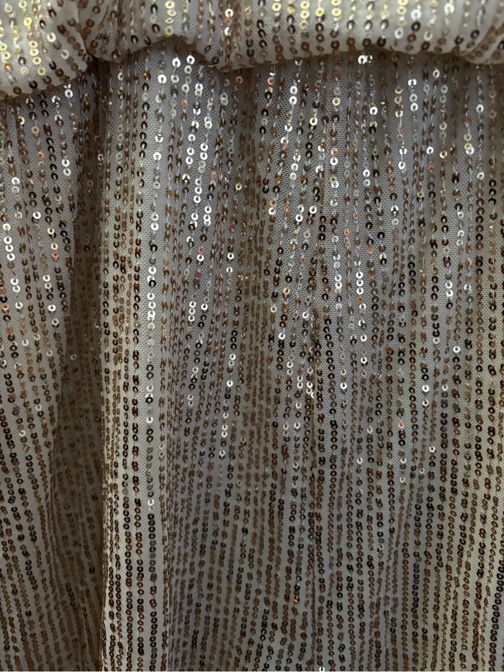Double Crazy Sequined Gold Spaghetti Strap Romper with attached Shorts - Picture 7 of 7